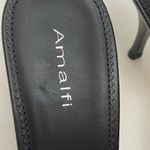 Amalfi Black Italian Leather Fringe Slip On Heel Size 9 Photo 3