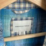 American Eagle  Cropped Plaid Flannel Button Down Shirt Photo 4
