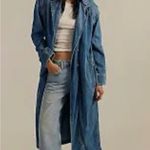 Vintage Learsi long denim duster or trench coat Blue Size undefined Photo 7