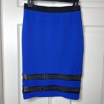 Forever 21 High Waist Mesh Panel Pencil Skirt (blue/black) - Large Photo 3