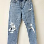 AGOLDE NWT Mid Rise Loose Fit Distressed Denim Straight Jeans Fall Out Womens 25 Photo 0