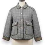 ZARA Olive Plaid Quilted Equestrian Riding Jacket with Snap Pockets Size Small Photo 0