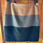 Amanda & Chelsea  Women’s Colorblock Wool Blend Skirt Brown/Gray/Black Size 10‎ Photo 0