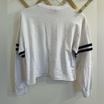 Brandy Melville John Galt Embroidered Flag Varsity Cropped Long Sleeve Top White Photo 6