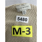 Lucky Brand Womans Long Sleeve Pullover Sweater M/M V Neck Side Slits Beige Photo 2