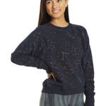 Spiritual Gangster Blue 100% Cotton Sweater Zodiac Bridget Pullover Medium Photo 0