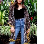 Panache Accessories Dixie Kimono Black Paisley Mustard Fringe One Size Photo 1