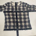 W By Worth Women’s Black And White Sweater Cardigan Shrug Size Small Button Up Photo 4