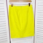 J. Crew The Pencil Skirt Cotton Neon Yellow Size 2 Knee Length Photo 9