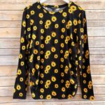 J for Justify Top Women’s Maternity Size Large Black Sunflower Floral Ruched NWT Photo 0