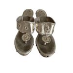 Jack Rogers Gold Leather Platform Wedges Sandals Sz 8 Photo 1