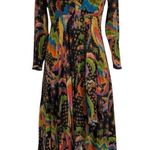 Farm Rio  Macaw Island Printed Maxi Dress Tropical Vacation XS Black Photo 7