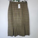 Blarney Woollen Mills Pure Wool Houndstooth Skirt Ireland NWT Brown Size 8 Photo 2