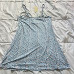 Ekouaer NWT Sleep Dress Chemise Slip Womens Nightgown V Neck Stretch Blue Roses Photo 5