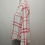 Liverpool  Red & White Plaid Lightweight Mandarin Collar Pullover Size Medium Photo 2