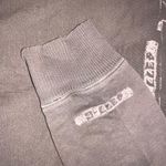 Old Navy Womens Y2K Sweatshirt Wide Boat Neck Graphic Print Banded Hem Brown Lar Photo 6