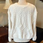 Cozy Cream Chenille Cable Knit Sweater Photo 0