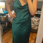 Paper Heart Emerald Green Maxi Slip Dress with Cowl Neck Photo 1