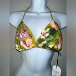 EXPRESS ‎ Body Contour Swim Floral Yellow String Triangle Bikini Top NWT Size S Photo 3