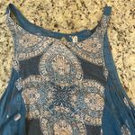Free People Asymmetrical Blue Dress with White Patterns Photo 2