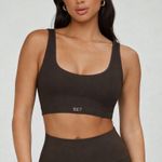 Set Active  Sculptflex Box Cut Bra Women’s XS Espresso Lounge Stretch Ribbed Photo 0