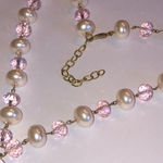 Pink Crystal Beads Faux Pearl Beaded Boho Y Drop Pendant Necklace White Photo 3