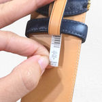 Coach Sig C Pierced Belt 90110 Navy Gold Square Buckle Leather Size Medium Photo 6