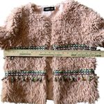 Dusty Pink Faux Fur Tassel Jacket Cozy Pink Teddy Jacket with Beaded Details XXL Size undefined Photo 7