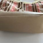 Roxy cotton/linen blend backpack. Beige, Orange, & cream stripes. 15.5 x 11” Photo 3