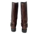 Boemos tall leather riding harness boots made in Italy 41 US 9.5 Brown Photo 7