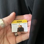 Joie  Black Chiffon Balloon Sleeve Button Front Mini Dress Photo 5