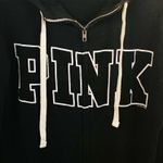 PINK - Victoria's Secret Victoria’s‎ Secret Pink Size XS Black Hooded Quarter Zip Up Sweatshirt Photo 1