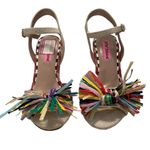 Betsey Johnson  Lizzie Colorful Rope Raffia Espadrille Wedge Sandal 6 New FLAW Photo 7