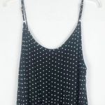 Polka Dot Sleeveless Ruffle Hem Tank Dress Size Medium Black Photo 7