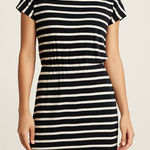 Xhilaration  Black & White Striped Casual Dress Photo 0