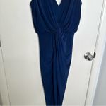 MISA Los Angeles NWT Leza Gathered Maxi Dress Gown in Navy Blue Photo 3