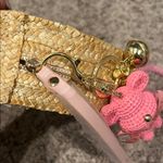 Miu Miu  Straw Circle Bag with Pink Bear Charm Photo 5