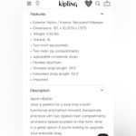 Kipling  Alvar Crossbody Metallic Bag Monkey Key Chain Fob Excellent Condition Photo 10