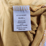 Me & U Women's Yellow Long Sleeve Sweater White Lace Accent Size Large Photo 3