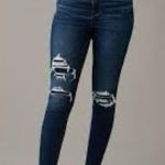 American Eagle  Distressed Super Stretch Skinny Jeggings jeans 4 Blue med Wash Photo 1