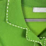 Liz Claiborne Lime Green Cotton Nylon 1/4 Button Collared 3/4 Sleeve Sweater L Photo 3