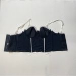 Black Bustier Top with White Embroidery size 36C Black Photo 3