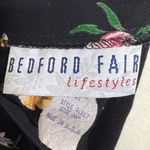 Vintage 80s Bedford Fair Belted Floral Midi Dress Women’s Size 16P Black Multi Photo 7