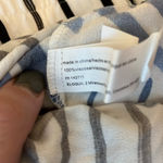 Eloquii  striped plus sized pull-on faux wrap skirt in white, black & blue. Photo 5