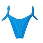 Victoria's Secret  Swim Knotted Side-Tie Brazilian Bikini Bottom Blue Size L NWT Photo 0