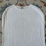 Kinross White Pointelle Boxy Crochet Tight Knit Sleeveless Sweater Top Medium Photo 1
