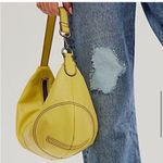 Free People  Real World Clutch Leather in yellow with brown stitch & silk lining Photo 1