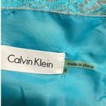 Calvin Klein A-Line Dress Women 8 Blue Lace Illusion Neck Sleeveless Knee Length Photo 4