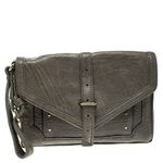 Tory Burch Grey Leather Envelope Clutch Photo 1