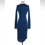 Wilfred Free  | Aritzia | Blue Fitted Sheath Bodycon Plunge V-Neck Dress Size XS Photo 1